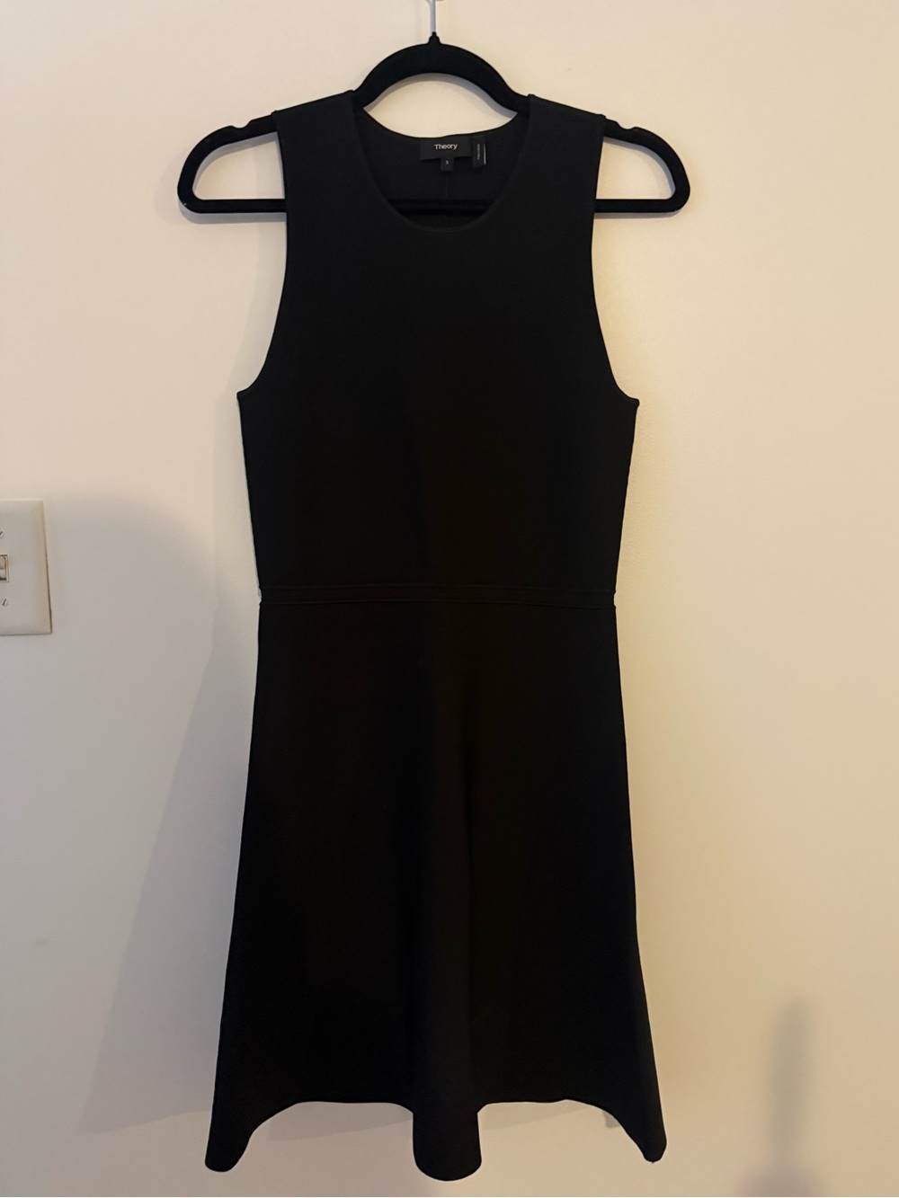 Theory Flare Knit Black Dress